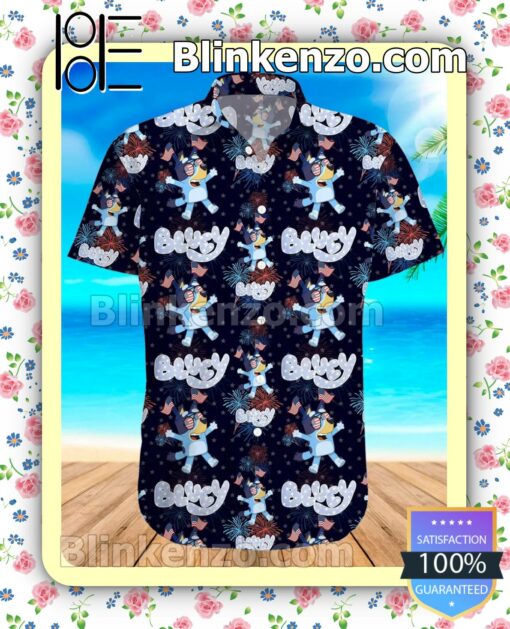 Adorable Bluey 4th Of July Fireworks Men Summer Shirt