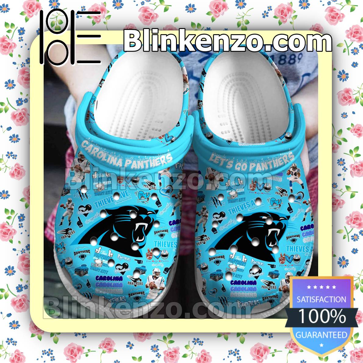 Women's Carolina Panthers Double-Strap Sandals