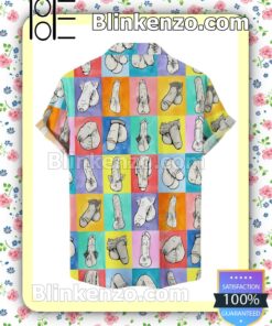 Clothing Colorblock Cocks Pencil Drawing Men Summer Shirt