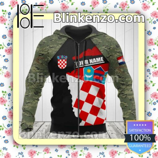 Unique Croatia Coat Of Arms Camouflage Personalized Jacket Polo Shirt