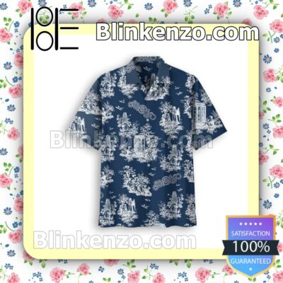 Very Good Quality Doctor Who Pattern Navy Men Summer Shirt