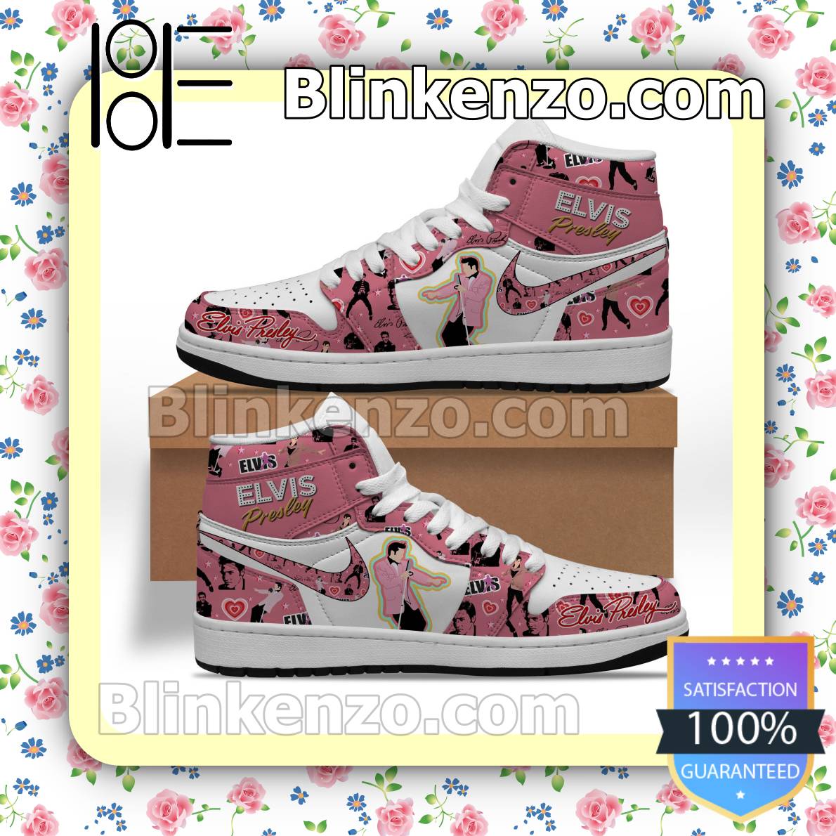Doctrina Buena voluntad curva Elvis Presley Pattern Pink Nike Men's Basketball Shoes - Blinkenzo
