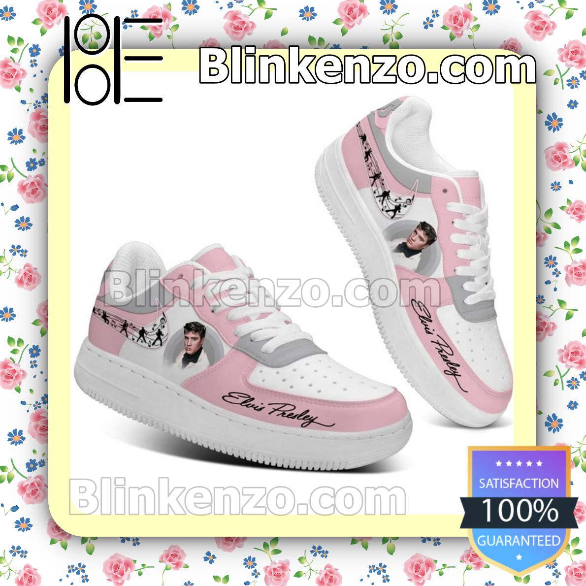 Elvis Presley Pink Nike Sneakers - Blinkenzo