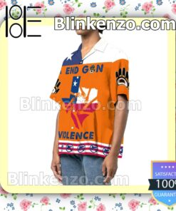 Handmade End Gun Violence Texas Flag Map Men Summer Shirt