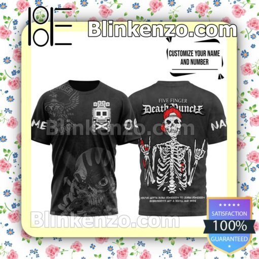 Five Finger Death Punch Skeleton You've Gotta Burn Somebody To Learn Somebody Personalized Jacket Polo Shirt