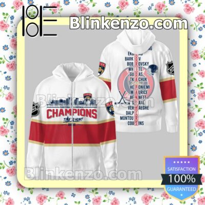 Florida Panthers Eastern Conference Champions Time To Hunt 2023 Players Name Jacket Polo Shirt b