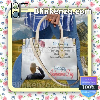 Happy Independence Day 4th Of July Leather Bag