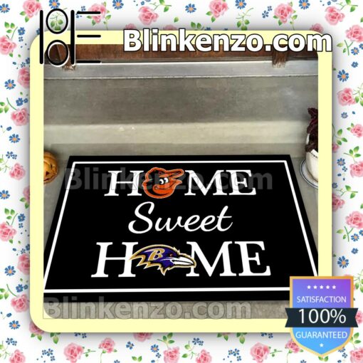 Home Sweet Home Baltimore Orioles And Baltimore Ravens Entryway Mats