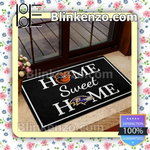 Funny Tee Home Sweet Home Baltimore Orioles And Baltimore Ravens Entryway Mats