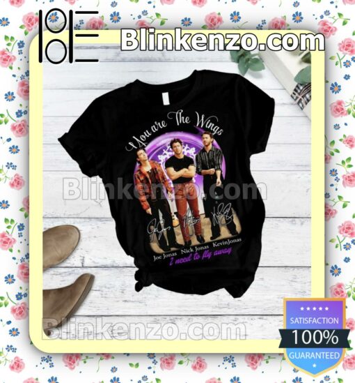 Funny Tee Jonas Brothers You're The Wings I Need To Fly Away Signatures Fan Sleep Sets