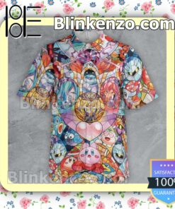 Amazon Kirby Characters Stained Glass Men Summer Shirt