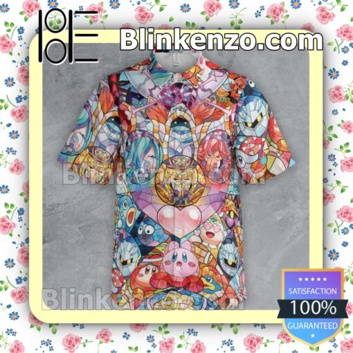 Amazon Kirby Characters Stained Glass Men Summer Shirt