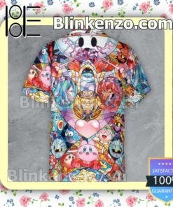 Unique Kirby Characters Stained Glass Men Summer Shirt