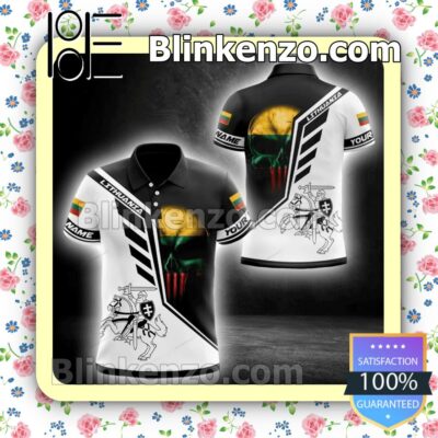 Lithuania Wings And Coat Of Arms Skull Personalized Jacket Polo Shirt