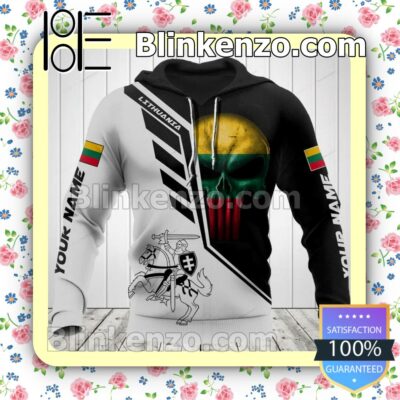 Sale Off Lithuania Wings And Coat Of Arms Skull Personalized Jacket Polo Shirt