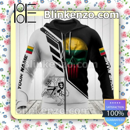 3D Lithuania Wings And Coat Of Arms Skull Personalized Jacket Polo Shirt