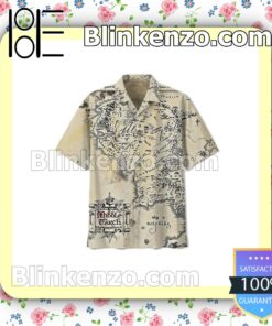 Very Good Quality Lord Of The Rings Map Men Summer Shirt