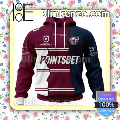 Manly Warringah Sea Eagles Nrl Pointsbet Pullover Jacket Sweatpants Set a