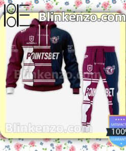 Manly Warringah Sea Eagles Nrl Pointsbet Pullover Jacket Sweatpants Set b