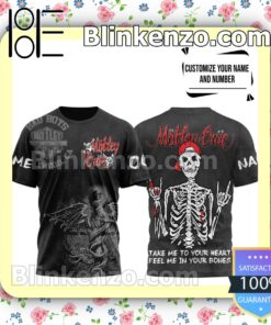 Motley Crue Skeleton Take Me Your Heart Feel Me In Your Bones Personalized Jacket Polo Shirt