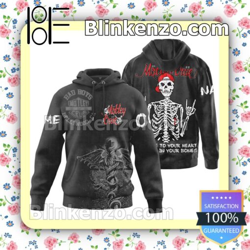 Motley Crue Skeleton Take Me Your Heart Feel Me In Your Bones Personalized Jacket Polo Shirt b