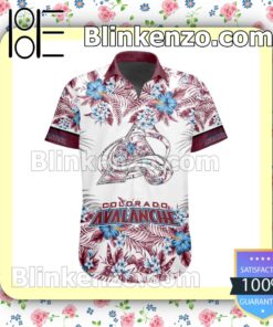 Father's Day Gift Nhl Colorado Avalanche Tropical Floral Summer Aloha Shirt