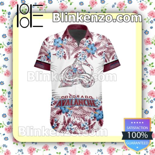 Father's Day Gift Nhl Colorado Avalanche Tropical Floral Summer Aloha Shirt