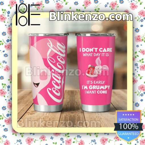 Piglet I Don't Care What Day It Is It's Early I'm Grumpy I Want Coke Coca Cola Gift Mug Cup