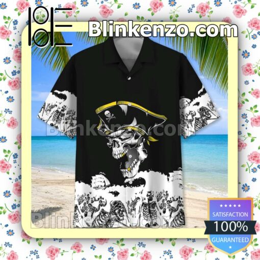 Beautiful Pirate Skull Aloha Summer Shirt