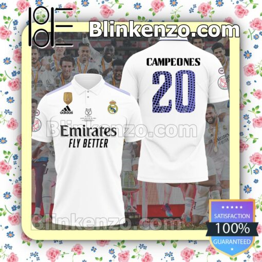 Real Madrid Champions Campeones 20 Fan White Shirts