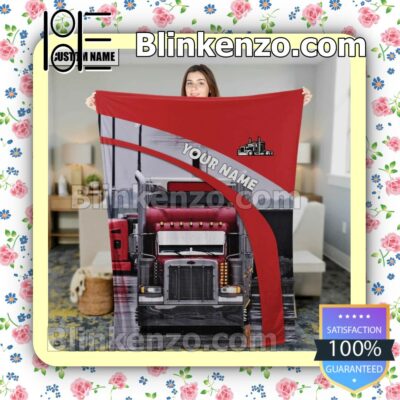 Red Big Truck Personalized Fan Quilt