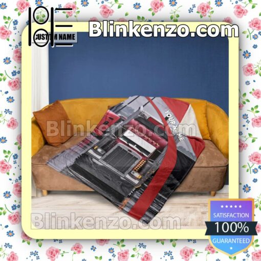 Red Big Truck Personalized Fan Quilt a