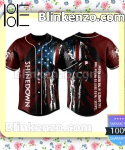 Shinedown Cause I Was Sent To Warn You Skull American Flag Hip Hop Jerseys