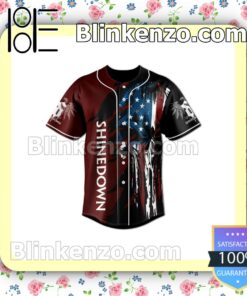 Shinedown Cause I Was Sent To Warn You Skull American Flag Hip Hop Jerseys a