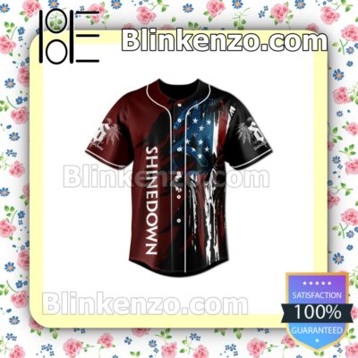 Shinedown Cause I Was Sent To Warn You Skull American Flag Hip Hop Jerseys a