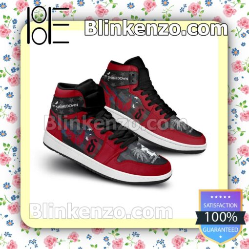 Shinedown Rock Band Logo American Flag Nike Men's Basketball Shoes a