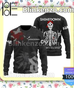 Shinedown Skeleton Don't Get Angry Don't Discourage Take A Shot Of Liquid Courage Personalized Jacket Polo Shirt a