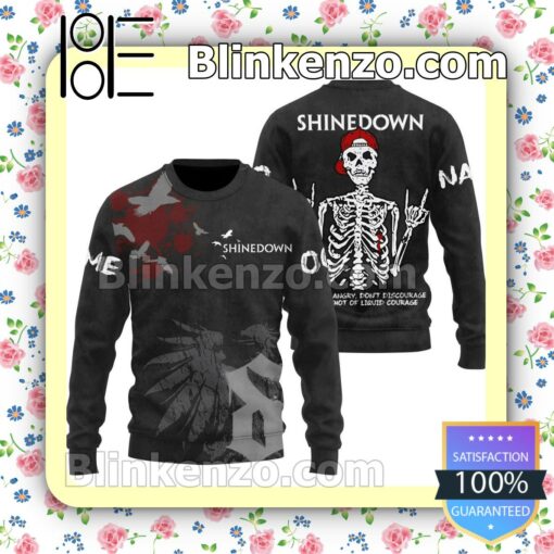 Shinedown Skeleton Don't Get Angry Don't Discourage Take A Shot Of Liquid Courage Personalized Jacket Polo Shirt a