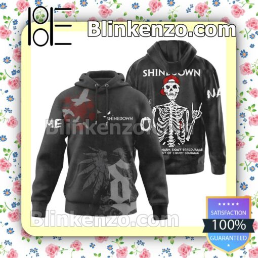 Shinedown Skeleton Don't Get Angry Don't Discourage Take A Shot Of Liquid Courage Personalized Jacket Polo Shirt b