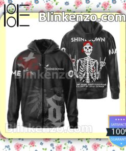 Shinedown Skeleton Don't Get Angry Don't Discourage Take A Shot Of Liquid Courage Personalized Jacket Polo Shirt c