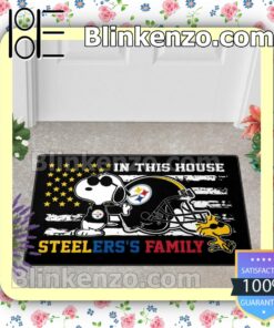 Clothing Snoopy And Woodstock In This House Steelers's Family Entryway Mats