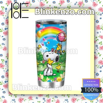 Snoopy And Woodstock Rainbow Gift Mug Cup