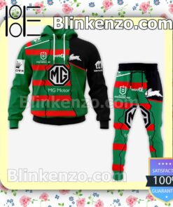 South Sydney Rabbitohs Nrl Mg Motor Pullover Jacket Sweatpants Set b