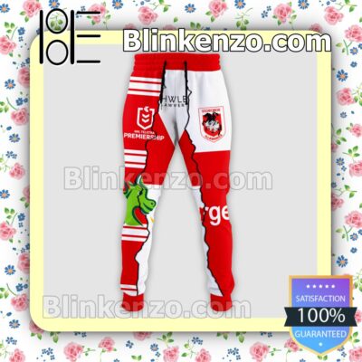 St. George Illawarra Dragons Nrl St.george Bank Pullover Jacket Sweatpants Set