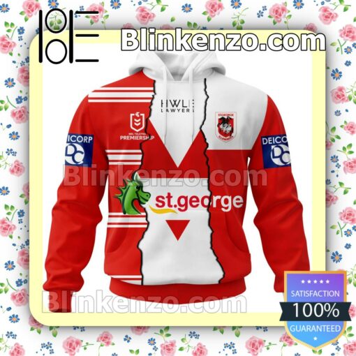 St. George Illawarra Dragons Nrl St.george Bank Pullover Jacket Sweatpants Set a