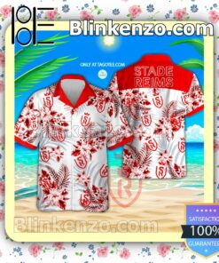 Stade Reims UEFA Beach Aloha Shirt