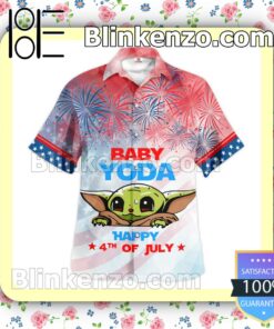 Star Wars Baby Yoda Happy 4th Of July Men Summer Shirt