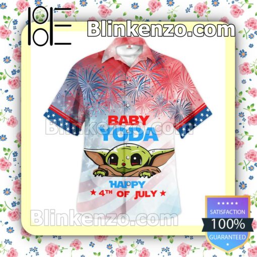 Star Wars Baby Yoda Happy 4th Of July Men Summer Shirt