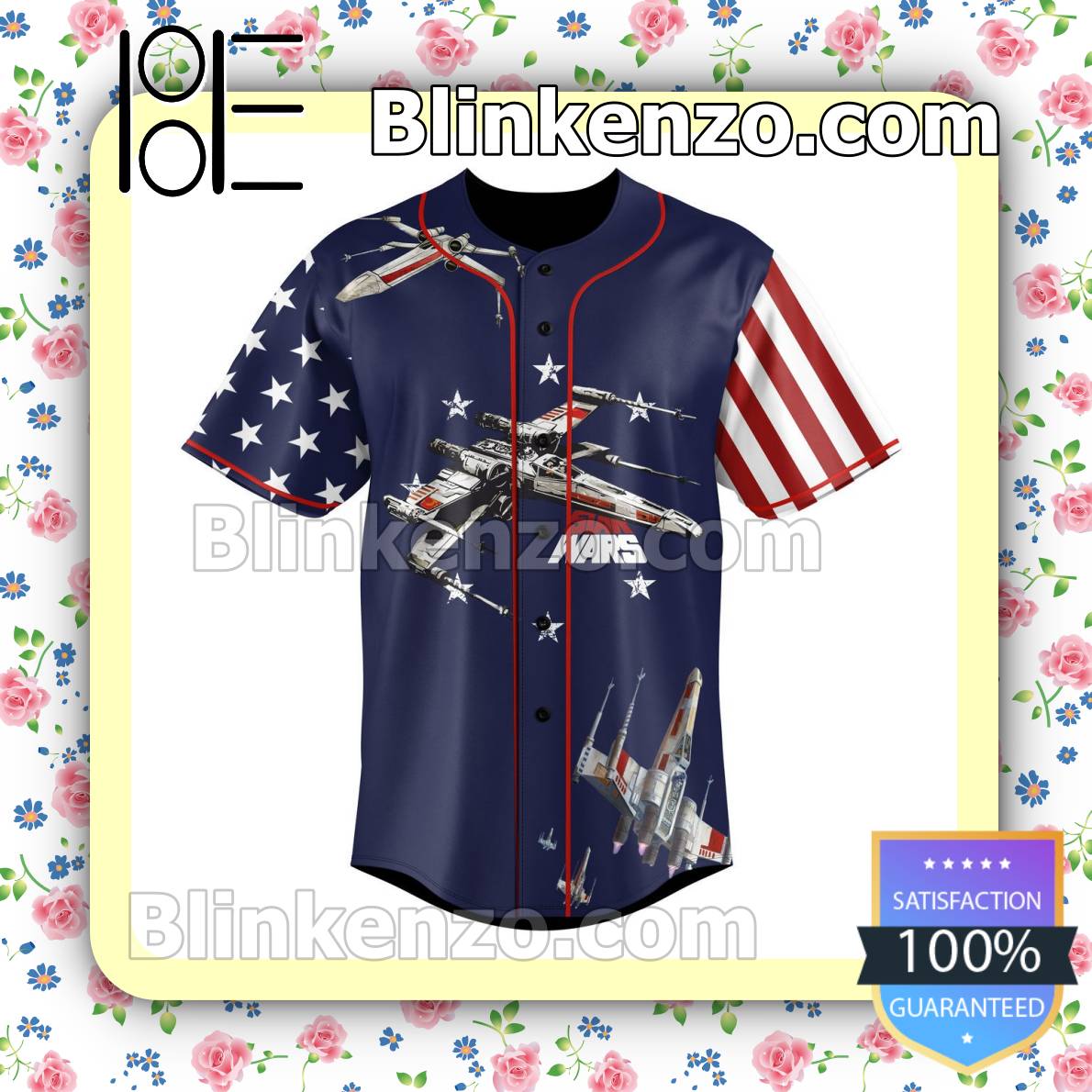 Star Wars Spaceships American Flag Personalized Baseball Jersey - Tagotee