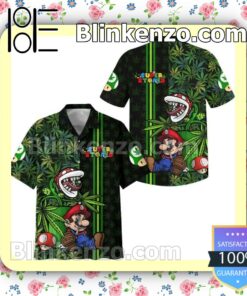 Super Stoned Mario Weed Men Summer Shirt